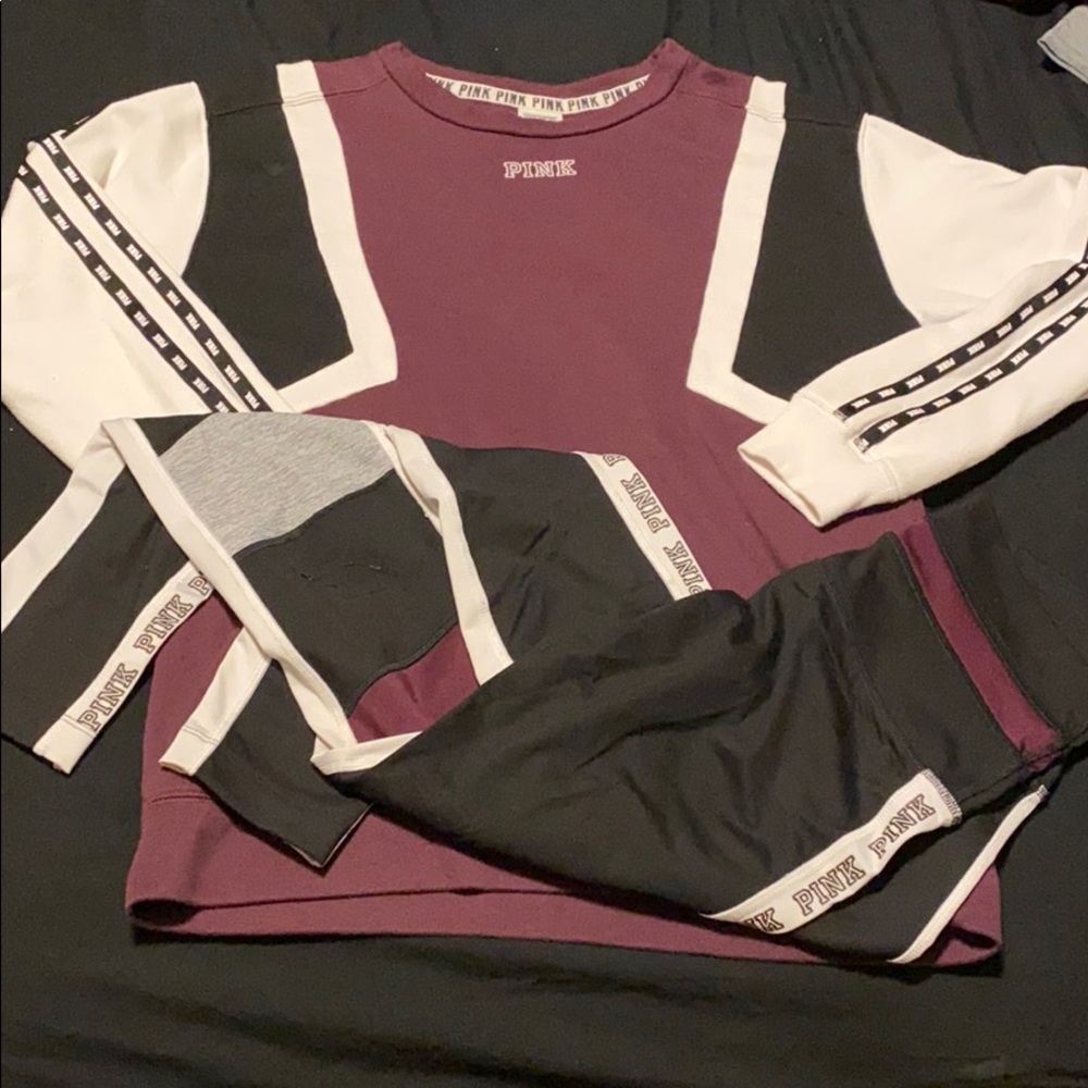 Victorias Secret Pink Maroon Sweatsuit